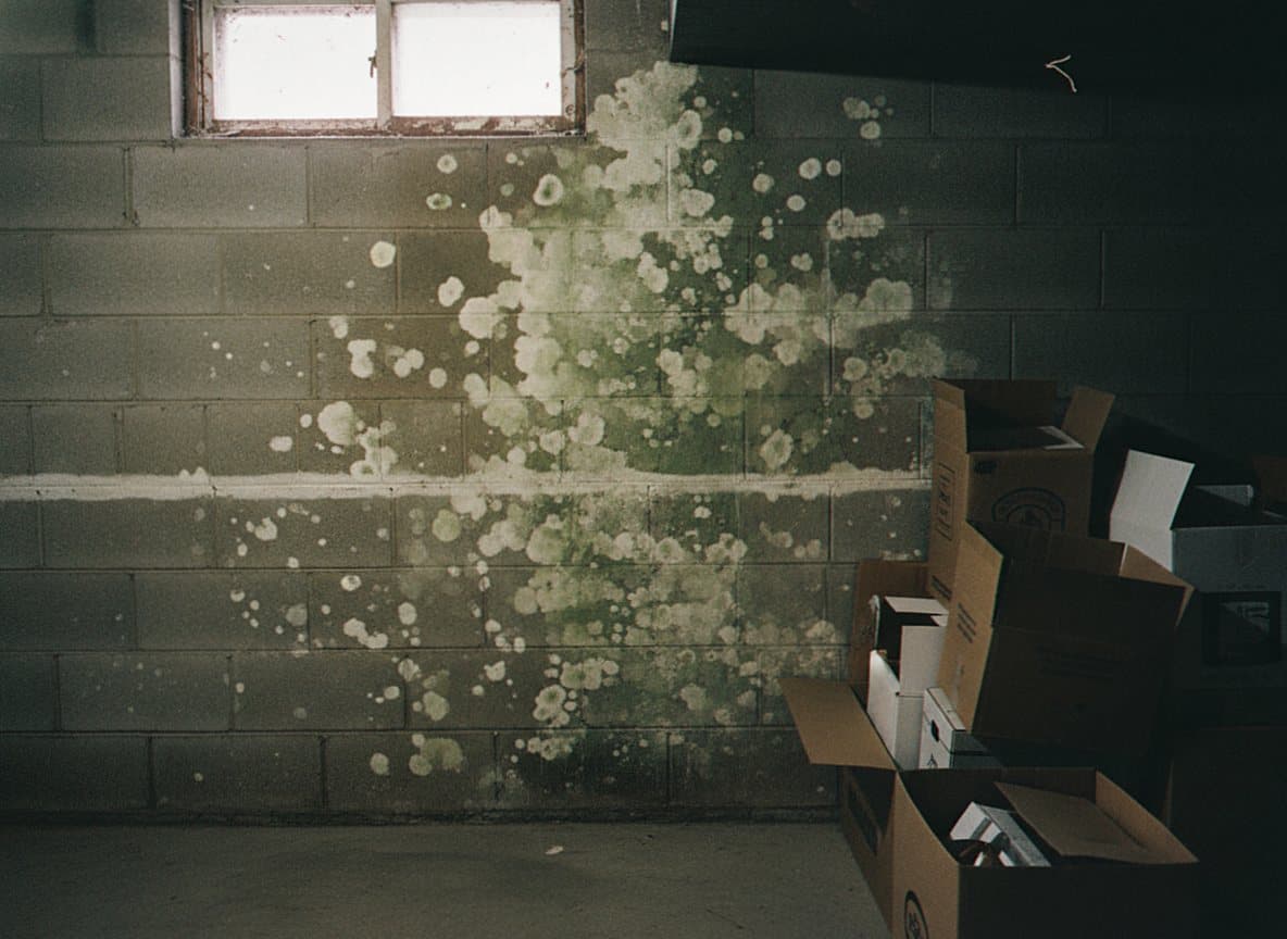 Basement mold growth in a Royal Oak home