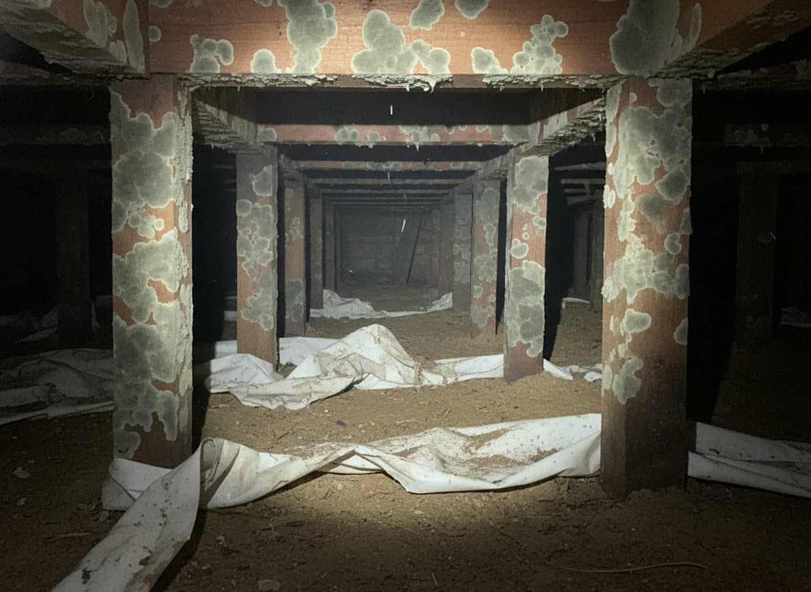 Crawl space mold growth in a Royal Oak home
