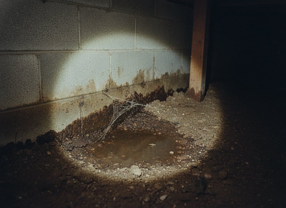 Damp crawl space framing in a Royal Oak home